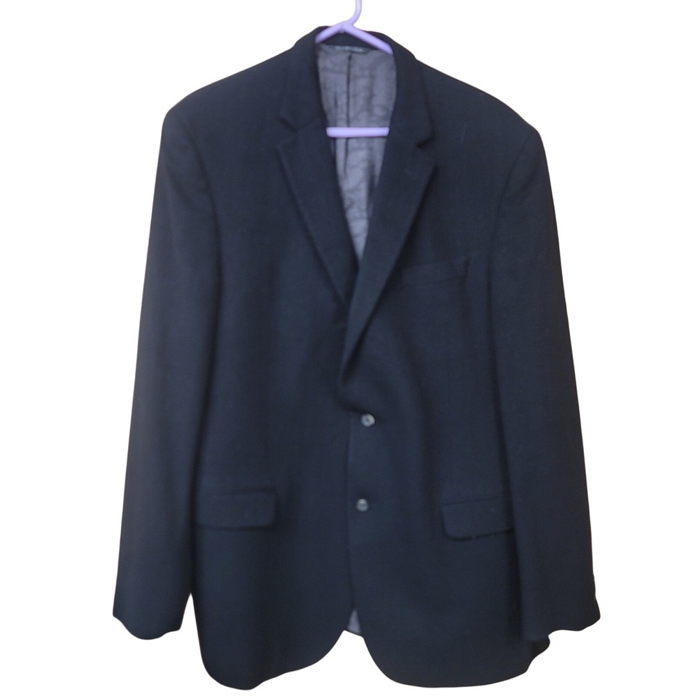 Jack Victor Black Two Button Blazer Jacket Double Vented Paisley Lining 48R‎